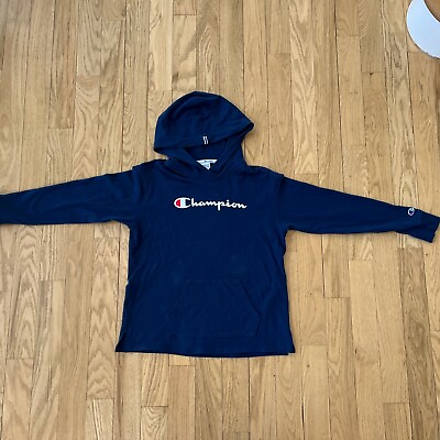 #ad Champion Women’s Navy Blue Hooded Long Sleeve Size M $8.99
