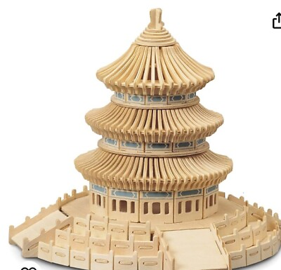 #ad 3D Puzzle Toy Wooden Temple Of Heaven Jigsaw Kids Teens Assembly Beautiful Puzzl $23.00