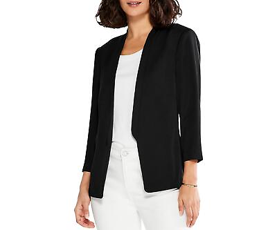 #ad NicZoe Womens Smart Look Open Front Blazer Black Size 12 $139.40