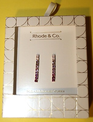 AUTHENTIC Rhode And Co EARRINGS PINK MADE WITH SWAROVSKI CRYSTALS NEW IN BOX $20.99