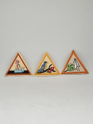 #ad GSA Vintage Retired Brownie Try It Triangle Patch Badge Lot Of 3 $13.88