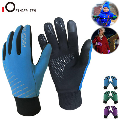 #ad Kids Winter Gloves Boys Girls Touchscreen Cycling Sports Bike for Age 3 15 Years $7.99