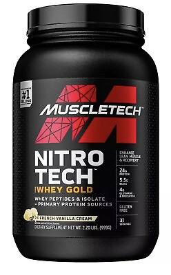 #ad MuscleTech Nitro Tech Whey Gold Protein Supplement 31 Servings Vanilla $28.00