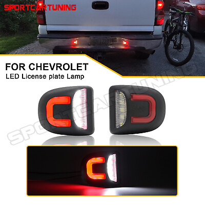 #ad 2PCS Red Tube LED License Plate Lights For Chevy Silverado GMC Sierra 1500 2500 $14.98
