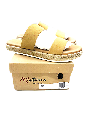 #ad Matisse Mixer Slide Leather Sandals Tan US 8M $42.75