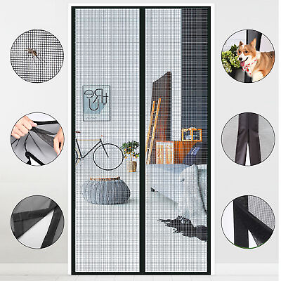 #ad Magnetic Screen Door Mesh Net Mosquito Fly Insect Bug Hands Free Closer Curtain $23.99