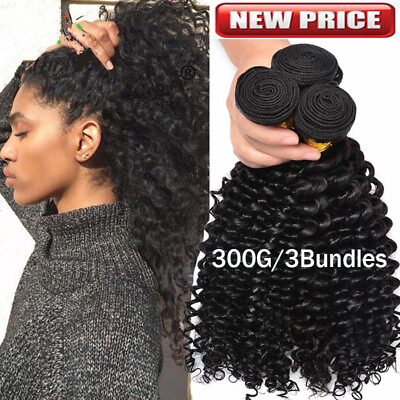 #ad 24 26 28 Deep Wave Bundle Weft Brazilian 8A Virgin Human Hair Wavy Curly 100G US $54.61