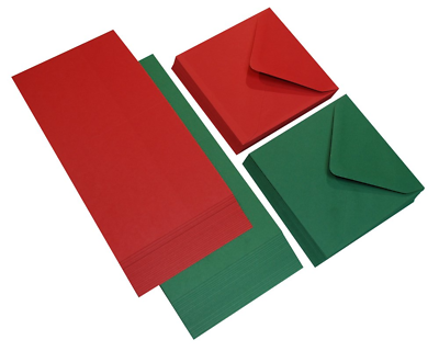 #ad 40x 5quot; x 5quot; Red amp; Green Mixed Square Blank Cards Envelopes Christmas Craft 520 $15.51