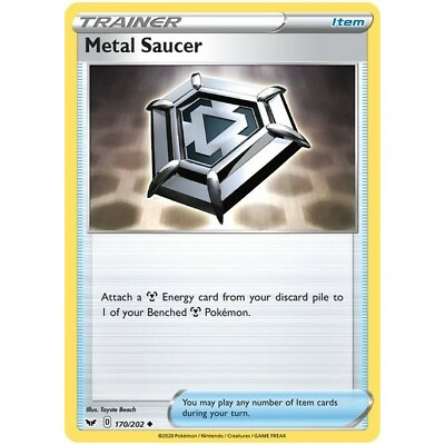 #ad Metal Saucer 170 202 2020 Pokémon TCG Sword amp; Shield Base UnCommon NM M $0.99