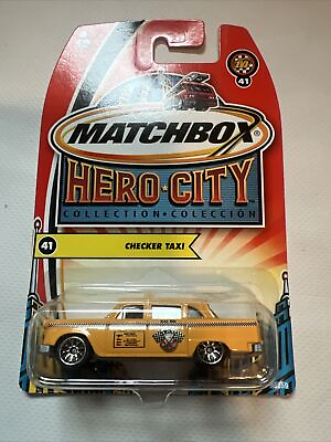 #ad Matchbox 2003 Hero City Collection Checker Taxi Cab #41 Yellow New NIP D3 $9.99