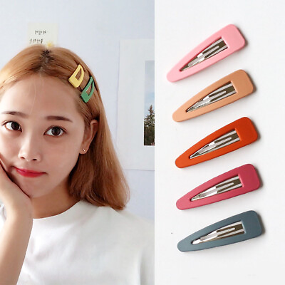 #ad 6cm Matte Triangle Resin Hair Clip Candy Color Hairpins Large Metal Barrettes C $1.39