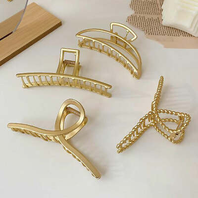 #ad Elegant Hair Accessories Simple Metal Hollow Out Minimalist Style Hair Claws $2.52