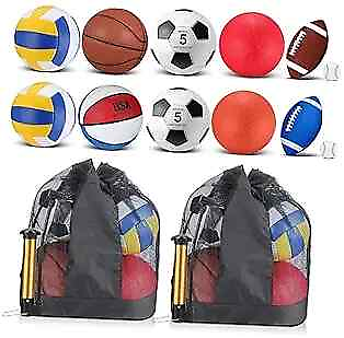 #ad 12 Pcs Sport Balls Assorted Sport Ball Set Official Size Basketball $119.95