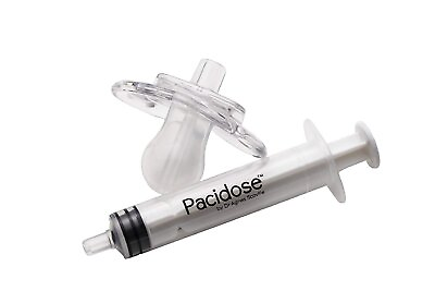 #ad Pacidose Pacifier Liquid Medicine Dispenser with Oral Syringe Infant Baby ... $15.00