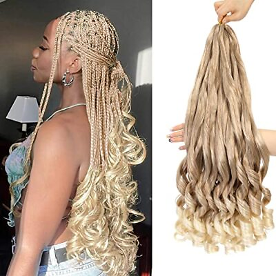 #ad Honey Blonde French Curls Braiding Hair 8packs 26inch 27 613 Color Pre Stretc... $42.21