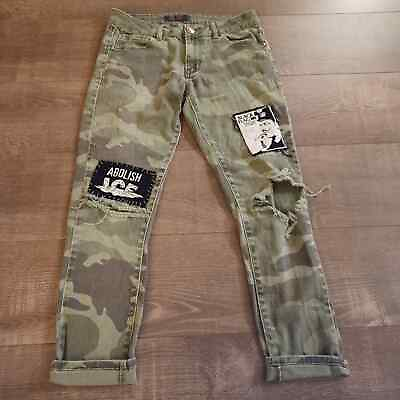 #ad Custom Hardcore Grunge Camo Band Patches Pants $40.00