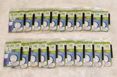 #ad LOT of 22 Wipe Clean TELLING TIME Practice Cards Marker SETS Teaching Classrooms $14.98