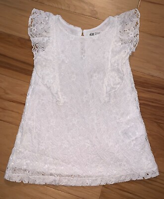 #ad Hamp;M BABY GIRLS WHITE LACE DRESS SIZE 18 24M EXCELLENT LD3 $9.59