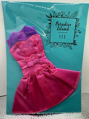 #ad Barbie Doll Fashion Clothes Clothing Fashion Pink Purple Lace Dress $10.00