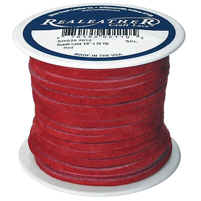 #ad Realeather Crafts SOS25 2010 Suede Lace .125quot;X25yd Spool Red $16.43