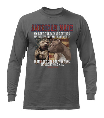 #ad American Made Left One Made of Iron Pitbull American Pride Patriot Long Sleeve $18.68