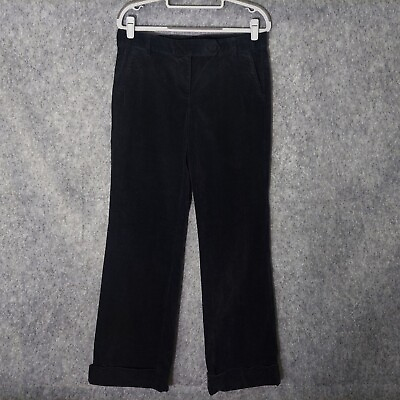 #ad J Crew Women Corduroy Pants 4 City Fit Straight Cuffed Black Pockets Stretchy $17.22