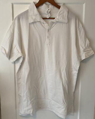 #ad Mens 100% Organic Cotton White Polo TShirt Shirt NEW $13.99