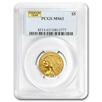 #ad $5 Indian Gold Half Eagle MS 63 PCGS $1064.17