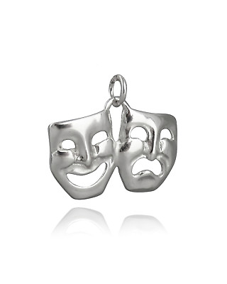 #ad Comedy Tragedy Masks Charm Sterling Silver for Bracelet Stage Theater Acting NEW $20.00