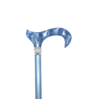 #ad Classy Walking Canes Adjustable Elegant Blue with Rhinestone Collar $49.97