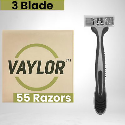 #ad Vaylor Disposable Razors for Men 3 Blade 55 Count Smooth Shave Sensitive Skin $23.95