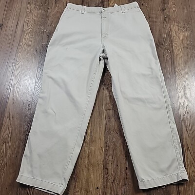 #ad Carhartt Pants Mens 35x30 Tag 36x30 Beige Khakis Straight Workwear Flaws* $14.75