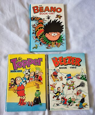 #ad Vintage 3 Book Lot The Beezer Book 1993 Topper Book 93#x27; Beano Book 97 $30.00