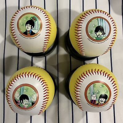 #ad The Beatles Yellow Submarine Baseball Set 1999 Subafilms Balls W Stands $59.99