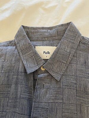 #ad Cult brand Folk men’s casual button down shirt. size 3 15 1 2 100% Cotton $40.00