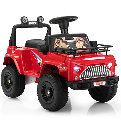 #ad TOBBI 6V Kids Ride on Car Electric Ride on Toys with MP3 USB LED Lights Red Jeep $69.99