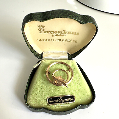 #ad Vintage DCE Curtis Laurel Wreath Pin Brooch Gold Leaf 1 20 12k GF Jewelry Box $19.99