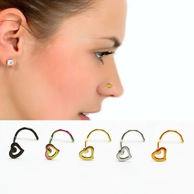 #ad Metal Anti Allerg Fashion Piercing 4PC Curved Rod Love Labret Rod Love Nose Ring $6.39