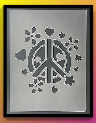 #ad Peace Sign #12 Stencil 10mm or 7mm Thick Peace Love Hippie Airbrushing $11.99