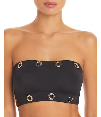 #ad Oye Swimwear Arya Grommet Bandeau Bikini Top Black X Small $49.90
