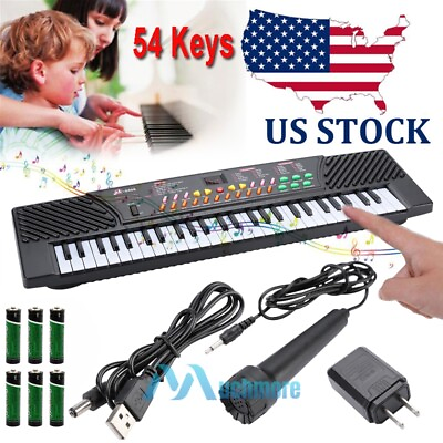 #ad 54 Key Digital Music Piano Keyboard Portable Electronic Musical Instrument amp; Mic $37.99