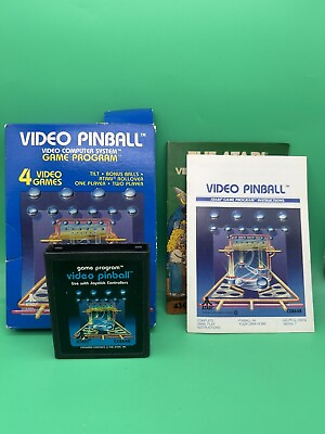 #ad Vintage Video Pinball Atari 2600 1980 Complete In Box amp; Manual Tested $14.99