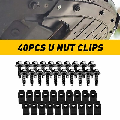 #ad #ad 40x Body Bolts U nut Clips For Ford Truck 5 16 18 x 1 3 16quot; 1 2quot; hex Black EH $17.99