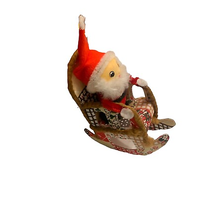 #ad VTG Japan Santa Claus On A Rocking Chair Handmade Christmas Tree Decoration $9.60