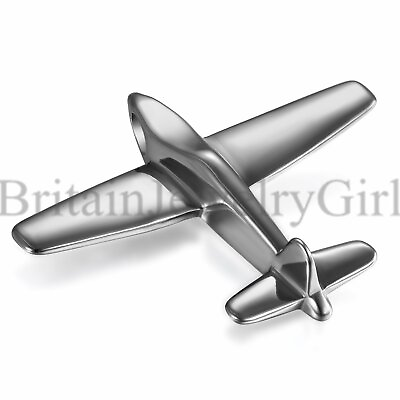 #ad Polished Airplane Charm Air Line Vacation Pendant Stainless Steel Chain Necklace $10.99