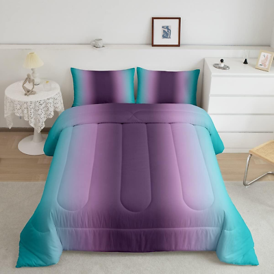 #ad jejeloiu Geometry Comforter Set Full Size Kids Modern Ombre Full Multi 07 $38.09