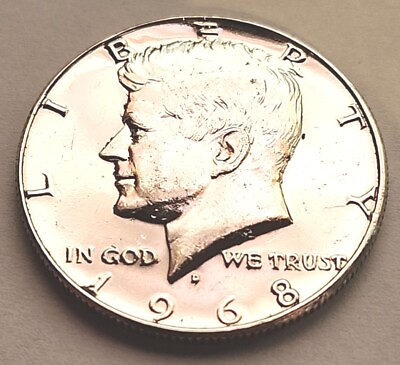 #ad Very Nice 1968 D Kennedy Half Dollar 40% Vintage Silver Brilliant Free SHI KS581 $11.01