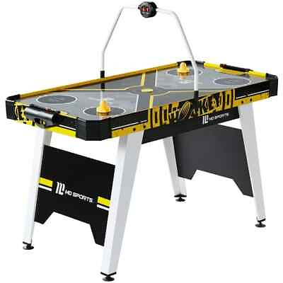#ad Air Hockey Game Table 54quot; Overhead Electronic Scorer Black Yellow 54quot; x 27quot; x 32 $178.00