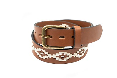 #ad Embroidered Belt Adjustable Leather Gaucho Belt Polo Belt Handmade Unisex Belt $67.50