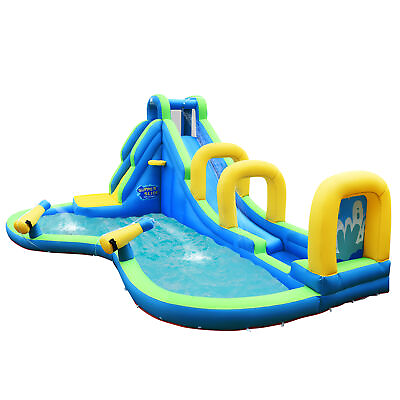 Kids Inflatable Water Park Bounce House w Slide Climbing Wall Splash Pool $267.59